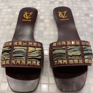 VC Signature Vince Camuto Stone Brown Sandals